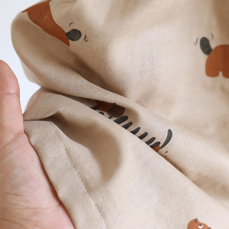 Cute Dachshund Couple Short-sleeve Pajama Set - image 10