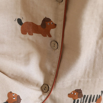 Cute Dachshund Couple Short-sleeve Pajama Set - image 7