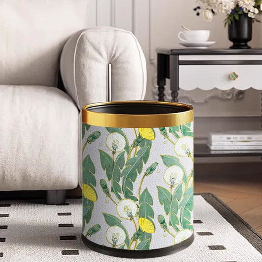Rural Dandelion Durable Large Capacity Trash Can - Standard-Yellow Circle - 9"W x 9"L x 10"H - image 0