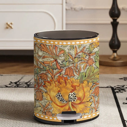 Double Layer Durable Vintage Floral Trash Bin - Foot-pedal - 10"W x 10"L x 15"H - image 3