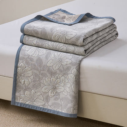 Breathable Floral Cotton Gauze Lightweight Quilt - image 2