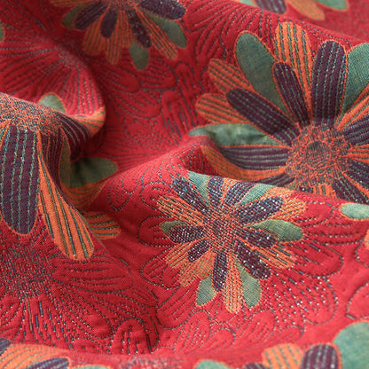 Floral Cotton Gauze Yarn-dyed Jacquard Blanket - image 3