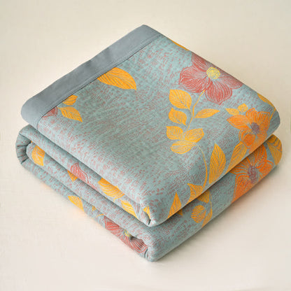 Yarn-dyed Refresh Floral Cotton Gauze Blanket - image 2