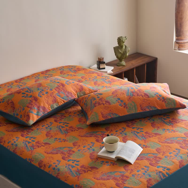 Yarn-dyed Jacquard Cotton Gauze Breathable Fitted Sheet - image 6