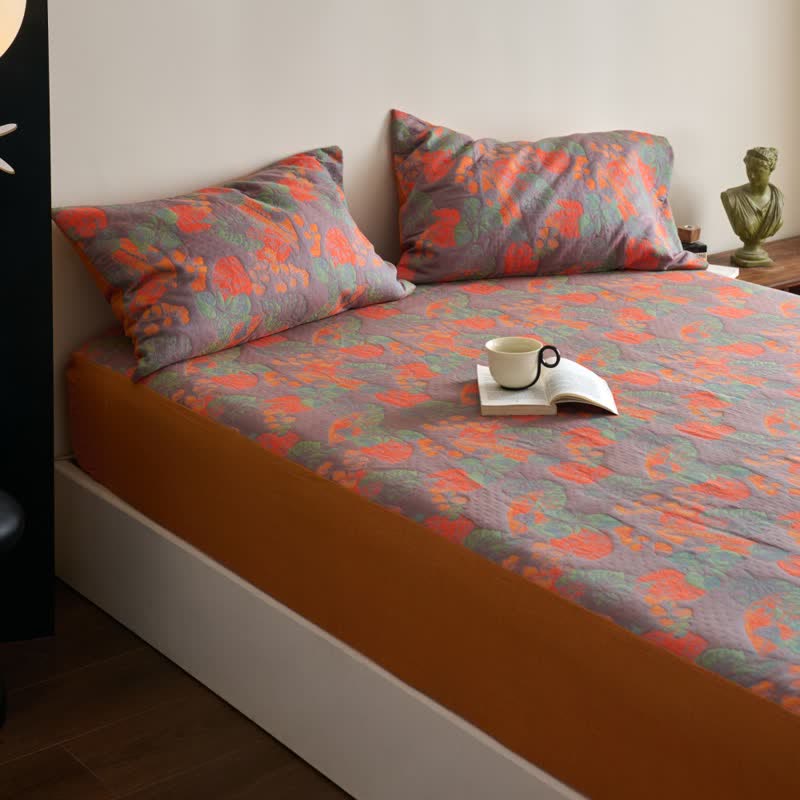 Yarn-dyed Vintage Soft Cotton Gauze Fitted Sheet - image 3