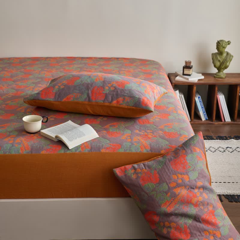 Yarn-dyed Vintage Soft Cotton Gauze Fitted Sheet - image 5