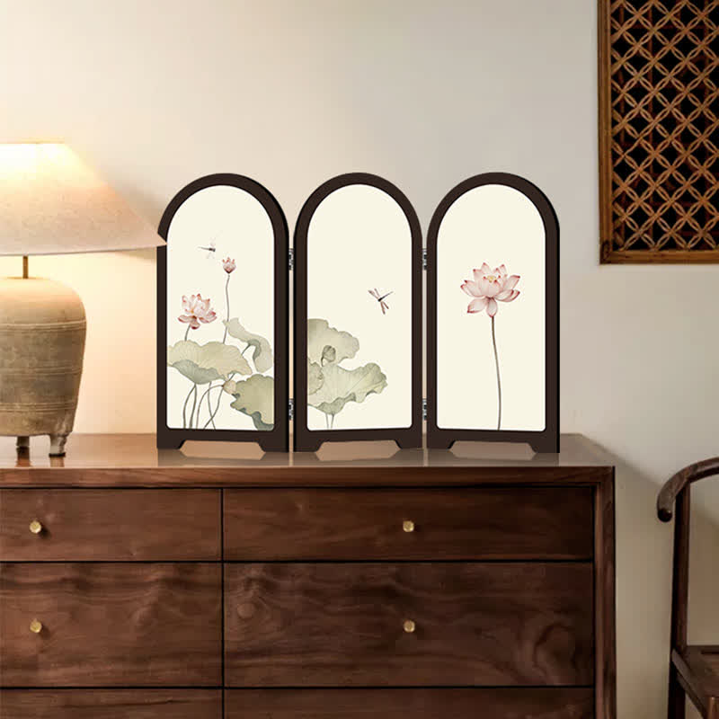 Pastoral Lotus Foldable Screen Desktop Ornament - image 6