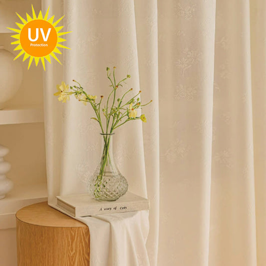 French Jacquard Floral Sheer Curtain - image 0