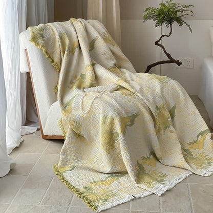 Reversible Rural Cotton Gauze Tassel Blanket - 79"W x 90"L - image 0