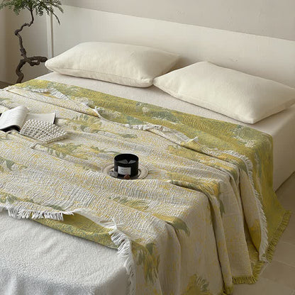 Reversible Rural Cotton Gauze Tassel Blanket - image 1