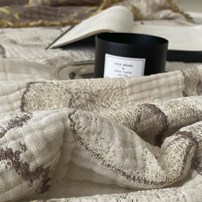Retro Cotton Gauze Tassel Sofa Blanket - image 2