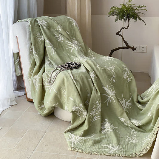 Bamboo Reversible Cotton Gauze Sofa Blanket - 79"W x 90"L  - image 0