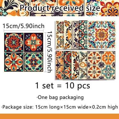 Moroccan Waterproof PVC Wall Tile Stickers - 40PCS - 6" x 6" - image 5