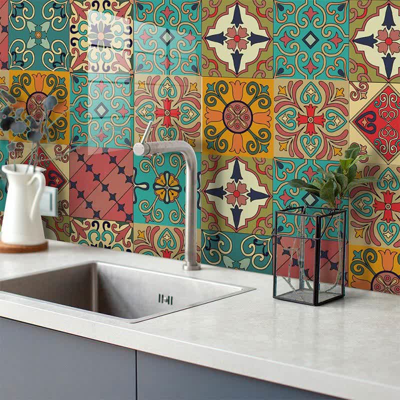 Colorful Moroccan Removable Backsplash Tile Sticker - image 4