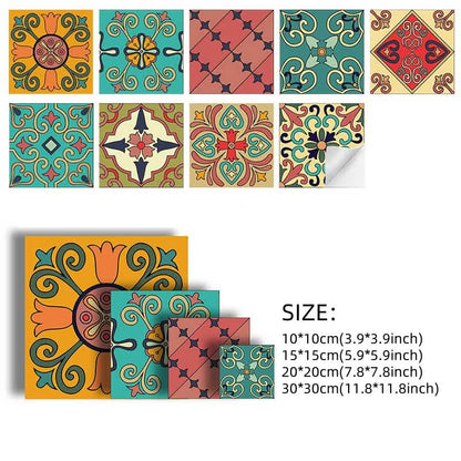 Colorful Moroccan Removable Backsplash Tile Sticker - 27PCS - 12" x 12" - image 7