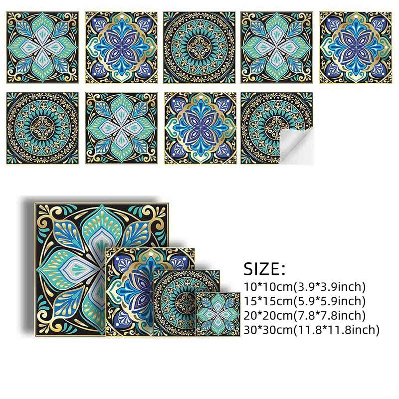 Mandala Style Waterproof Backsplash Tile Decals - 27PCS - 12" x 12" - image 7