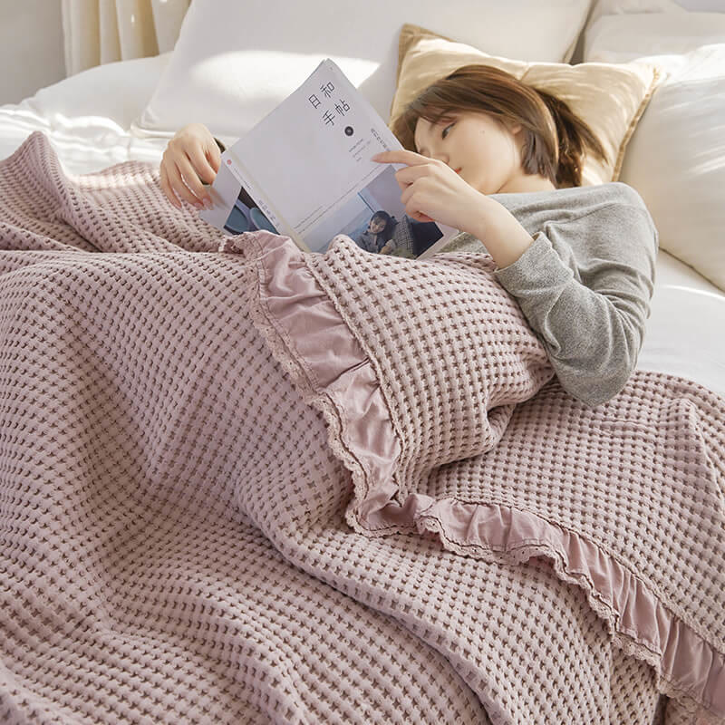 Ownkoti Waffle Weave Sofa Blanket Comfortable Quilt - image 5