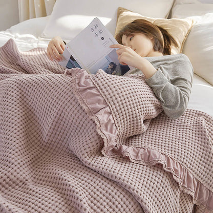 Ownkoti Waffle Weave Sofa Blanket Comfortable Quilt - image 5