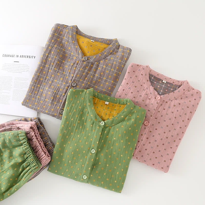 Button-down Cotton Gauze Soft Pajama Set - image 1