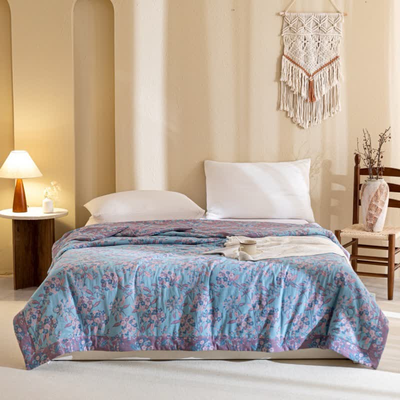 Yarn-dyed Cotton Double Layer Gauze Quilt - Queen - image 0