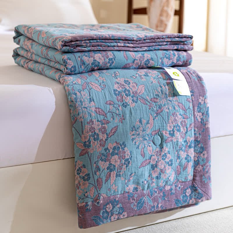 Yarn-dyed Cotton Double Layer Gauze Quilt - image 5