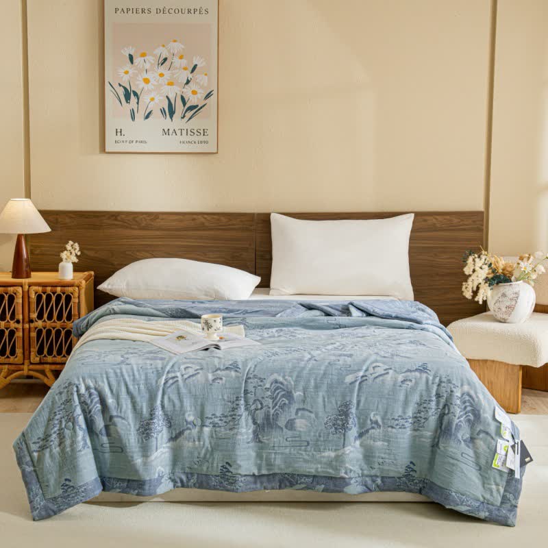 Landscape Double Layer Cotton Gauze Breathable Quilt - Queen - image 0