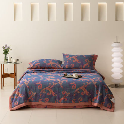 Breathable Cotton Gauze Retro Comfy Bedding - Quilt with 2PCS Pillowcases - King - image 0