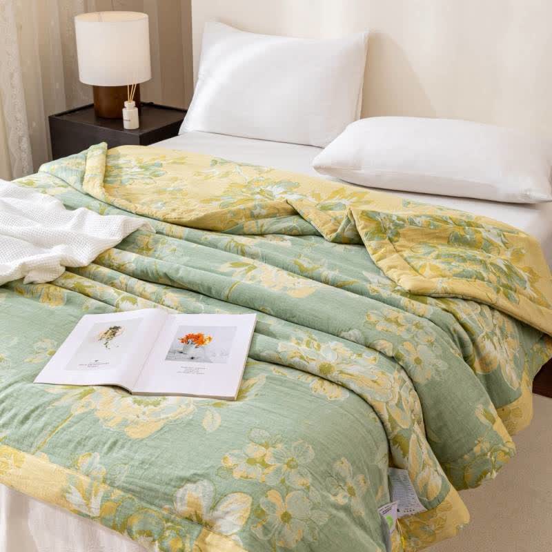 Yarn-dyed Cotton Gauze Jacquard Floral Quilt - image 6