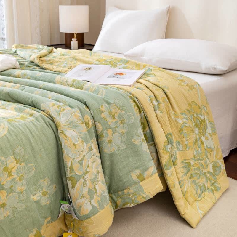 Yarn-dyed Cotton Gauze Jacquard Floral Quilt - image 7