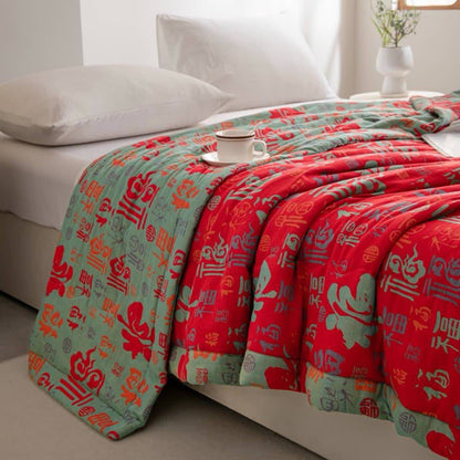 Yarn-dyed Retro Cotton Gauze Comfy Quilt - image 1