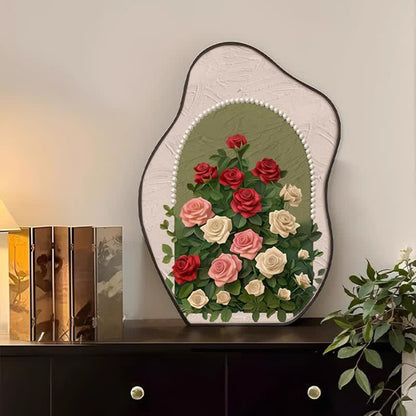 Rural Rose Desktop Painting Ornament - B-Black Frame - 2PCS - 8"W x 10"H - image 3