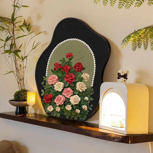 Rural Rose Desktop Painting Ornament - A-Black Frame - 2PCS - 8"W x 10"H - image 0