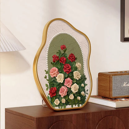 Rural Rose Desktop Painting Ornament - B-Yellow Frame - 2PCS - 8"W x 10"H - image 4