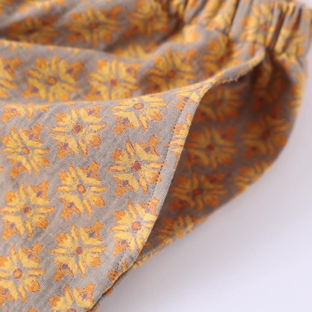 V-neck Vintage Jacquard Cotton Gauze Pajama Set - image 8