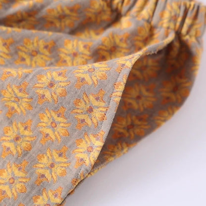 V-neck Vintage Jacquard Cotton Gauze Pajama Set - image 8