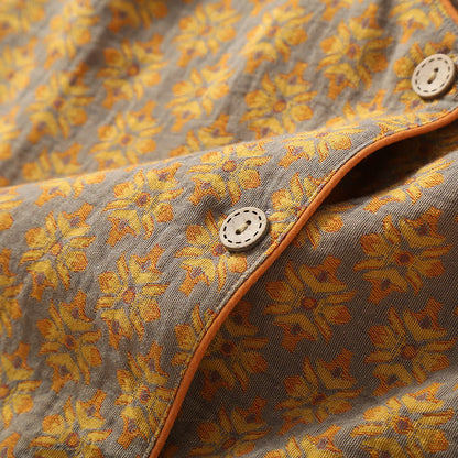 V-neck Vintage Jacquard Cotton Gauze Pajama Set - image 5