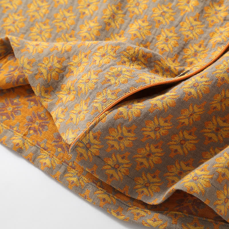 V-neck Vintage Jacquard Cotton Gauze Pajama Set - image 6