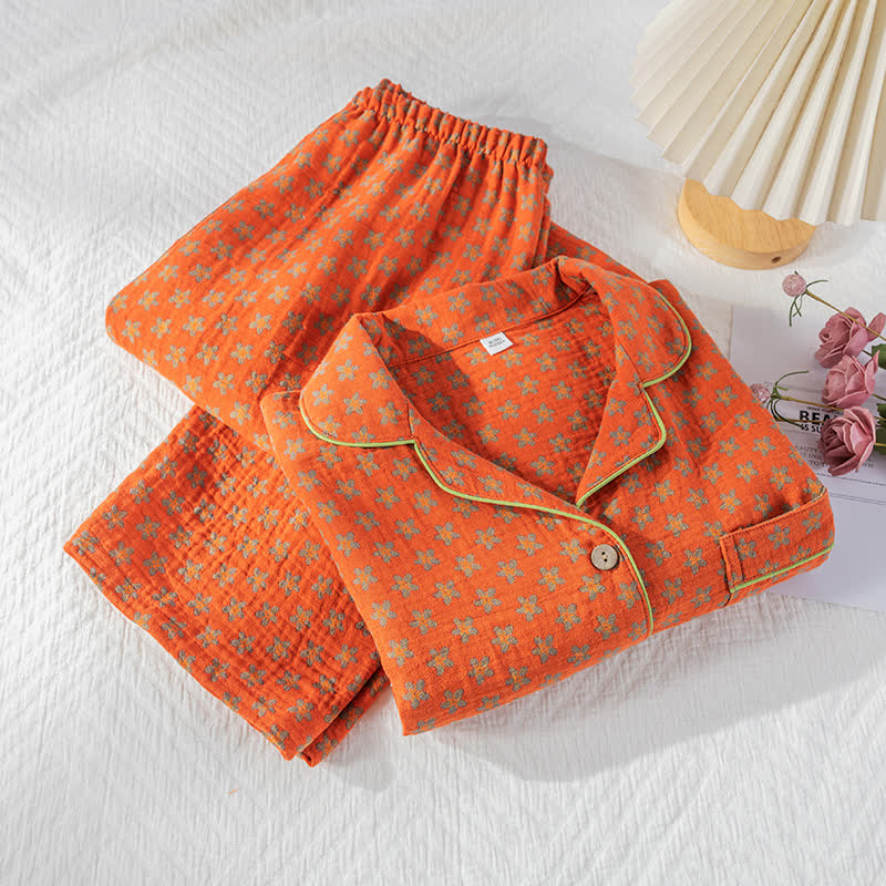 Bright Color Cotton Gauze Soft Nightwear Set - image 2