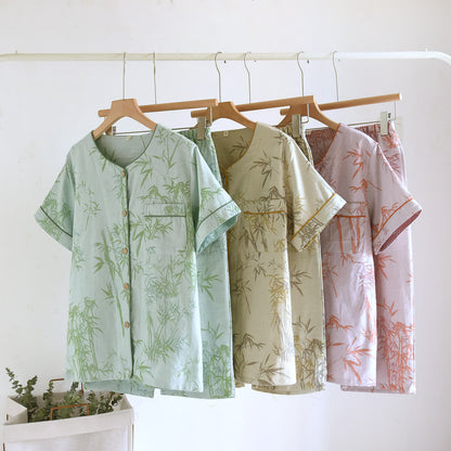 Rural Bamboo Cardigan Pure Cotton Pajama Set - image 0