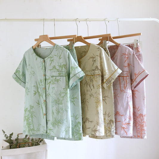 Rural Bamboo Cardigan Pure Cotton Pajama Set - image 0