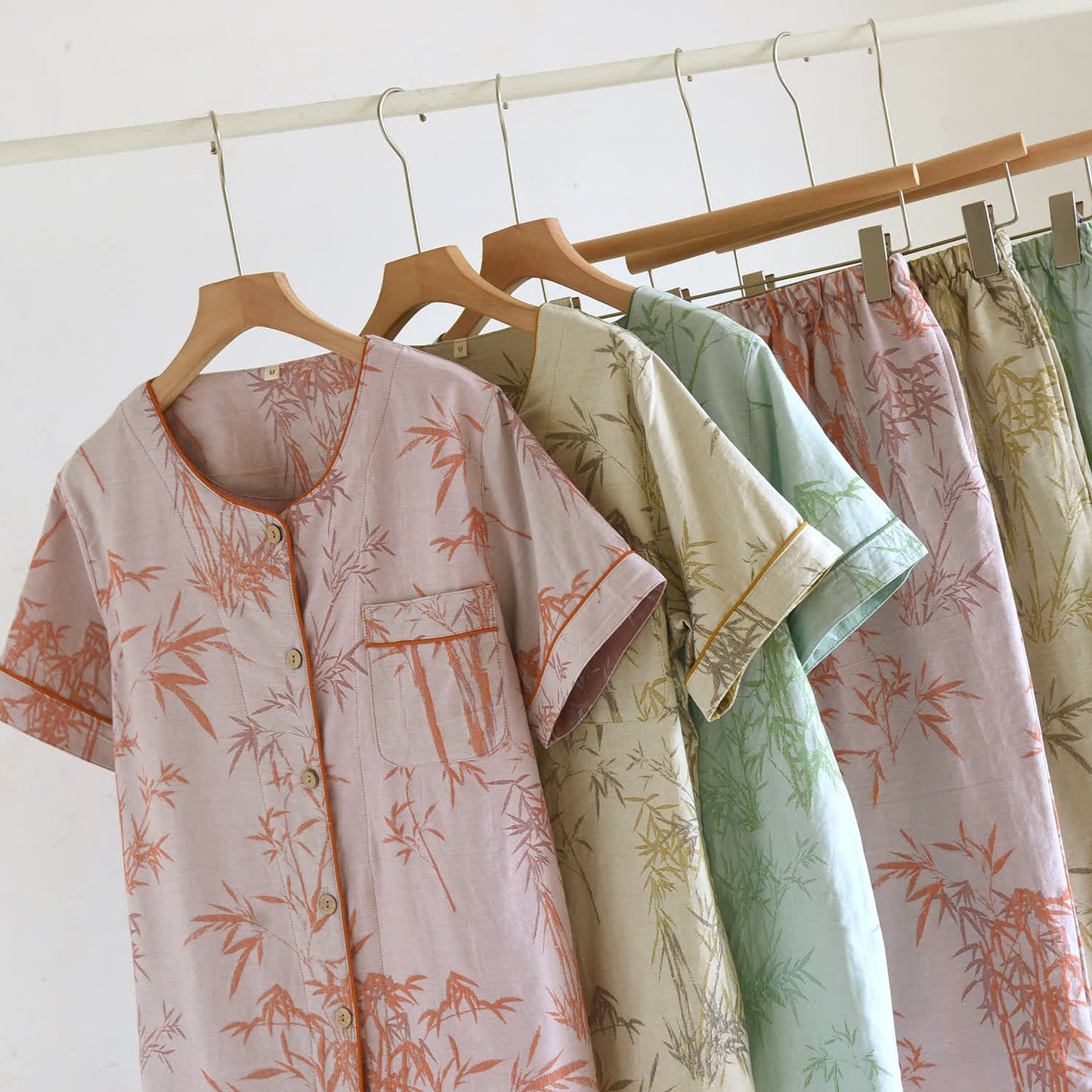 Rural Bamboo Cardigan Pure Cotton Pajama Set - image 1