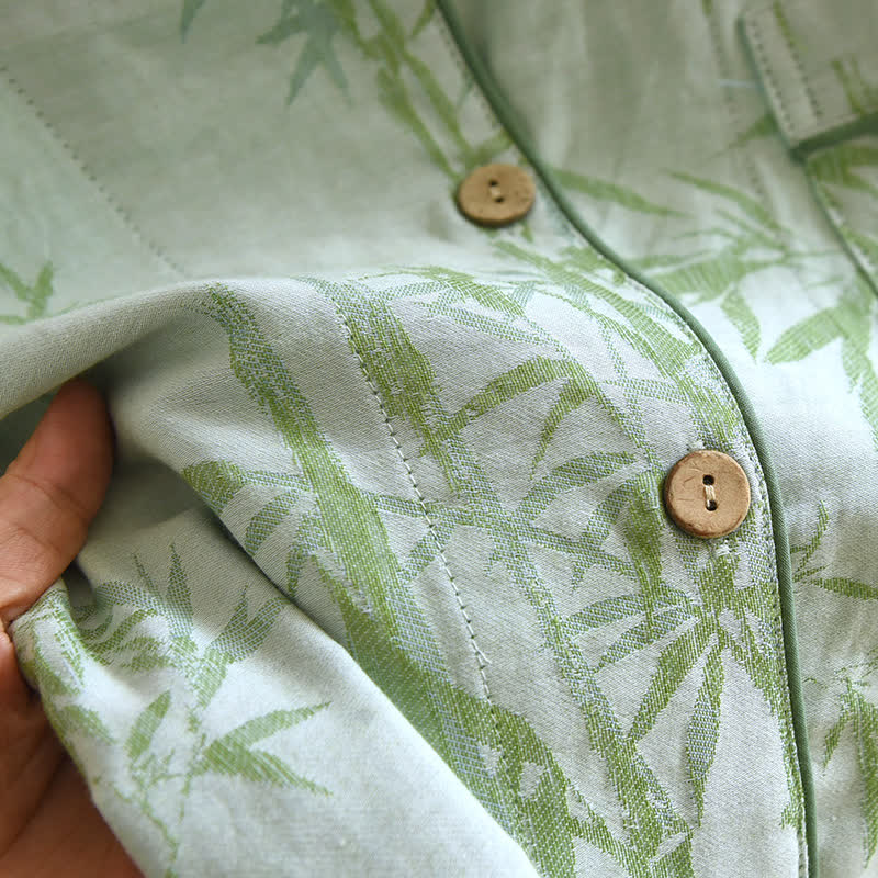 Rural Bamboo Cardigan Pure Cotton Pajama Set - image 5