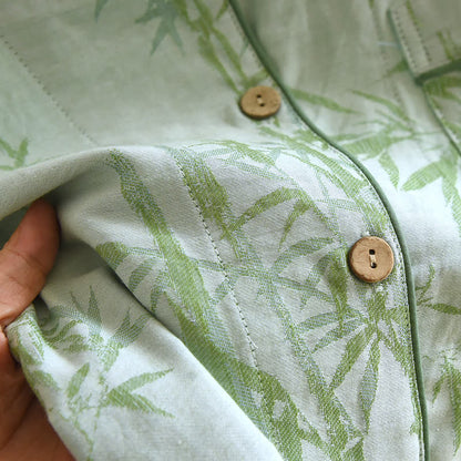 Rural Bamboo Cardigan Pure Cotton Pajama Set - image 5