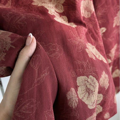 Vintage Floral Cotton Gauze Jacquard Nightwear Set - image 3