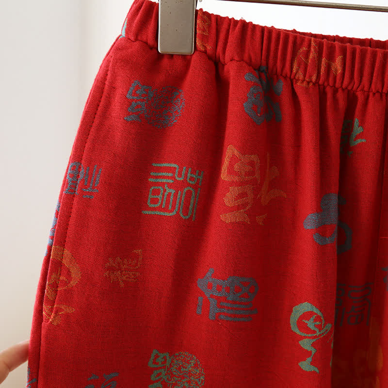 Yarn-dyed Retro Cotton Gauze Pajama Set(3PCS) - image 5