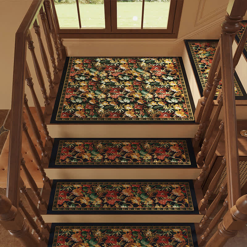 Floral Diatom Mud Non-slip Stair Tread Carpet  - image 2
