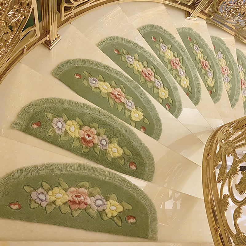 Floral Tassel Non-Slip Stair Treads Carpet - image 14
