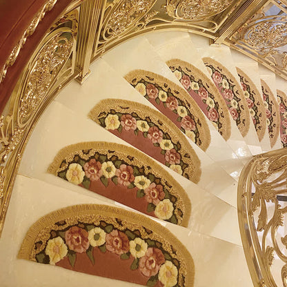 Floral Tassel Non-Slip Stair Treads Carpet - image 2