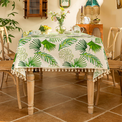 Tropical Leaf Tassel Soft Tablecloth - image 1