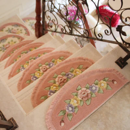 Floral Tassel Non-Slip Stair Treads Carpet - image 7